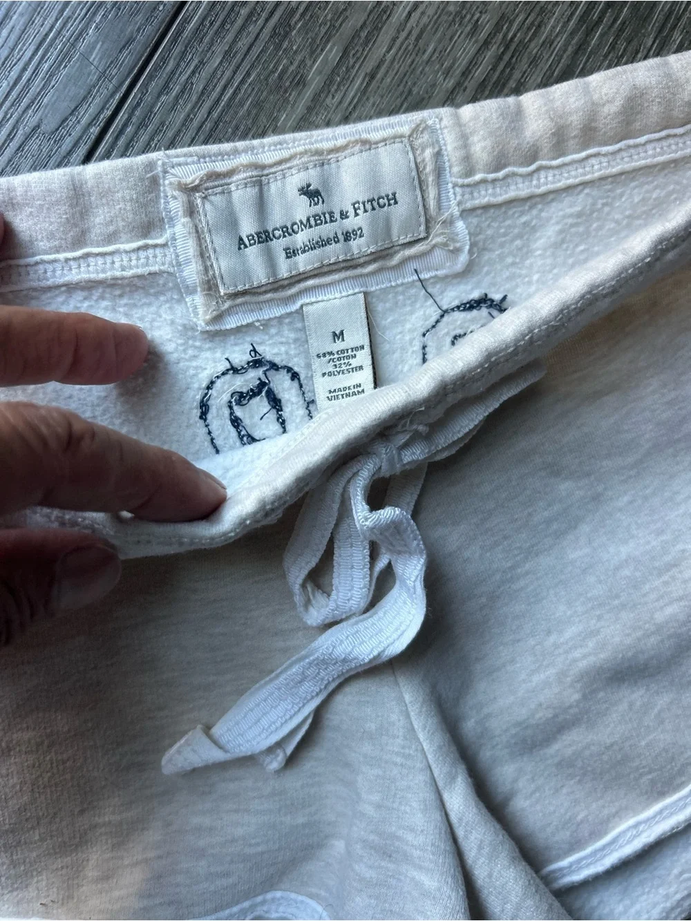 Rare Abercrombie & Fitch Y2K vintage Women's Lounge Shorts with Navy 1892